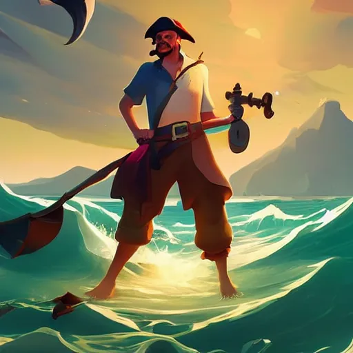 Image similar to painting treasure on sea of thieves game smooth median photoshop filter cutout vector, behance hd by jesper ejsing, by rhads, makoto shinkai and lois van baarle, ilya kuvshinov, rossdraws global illumination