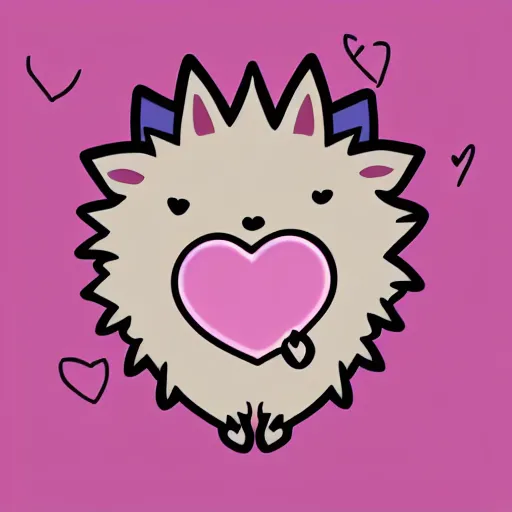 Image similar to cute hedgehog heart love laughing cute adorable emote twitch waving lineart