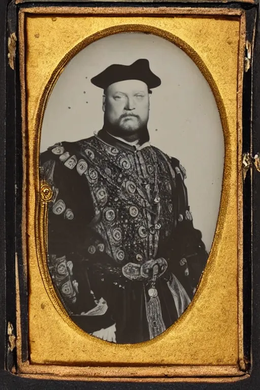 Image similar to tintype photograph of king henry viii