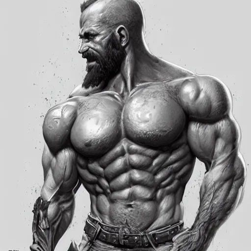 Prompt: portrait of a rugged ranger, muscular, upper body, hairy torso, detailed detailed detailed hands hands hands hands, D&D, fantasy, bare bare bare bare thighs thighs thighs intricate, elegant, highly detailed, digital painting, artstation, concept art, smooth, sharp focus, illustration, art by artgerm