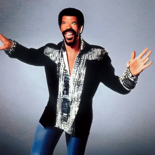 Prompt: what does a megabyte look like if it’s happy and dancing on the ceiling with lionel richie in his Sunday best