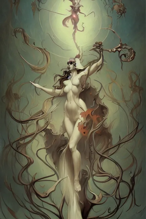 Image similar to Death spirit by Peter Mohrbacher in the style of Gaston Bussière, Art Nouveau