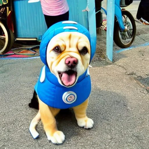 Image similar to dog as Doraemon