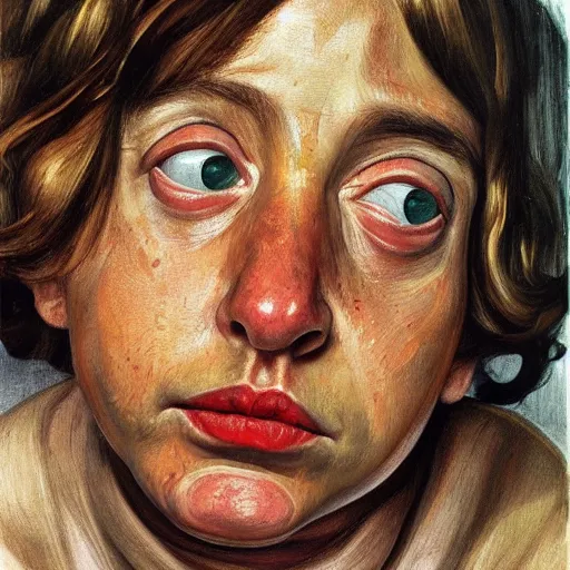 Prompt: high quality high detail painting by lucian freud, hd, high ranking general, big eyes, alizarin crimson, photorealistic lighting