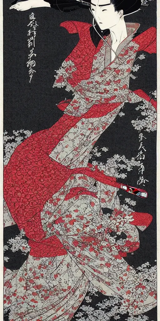 Prompt: screenshot of the red samurai from Takato Yamamoto's book the tale of the red samurai