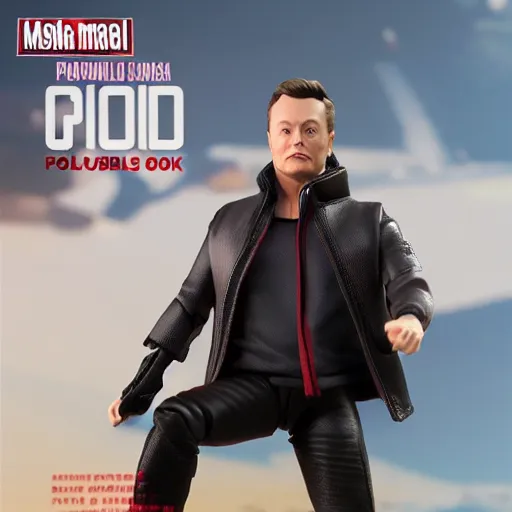 Image similar to elon musk posable action figure toy, product photo, 8 k