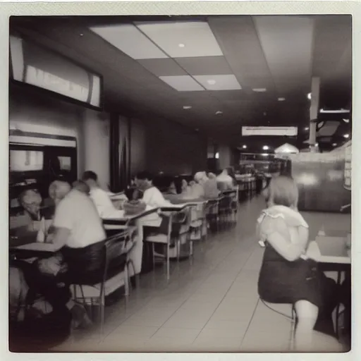 Image similar to 2009 photo taken on a Polaroid camera of the interior of a McDonald’s