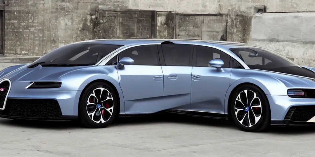 Image similar to “2022 Bugatti Minivan, ultra realistic, 4K”