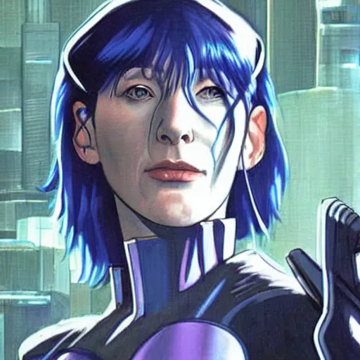 Image similar to cate blanchett as major kusanagi from ghost in the shell by h.r. giger