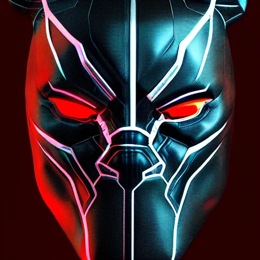 Image similar to Cyberpunk Black Panther, close up shot, neon, cyborg, futuristic, photorealistic, 8K,