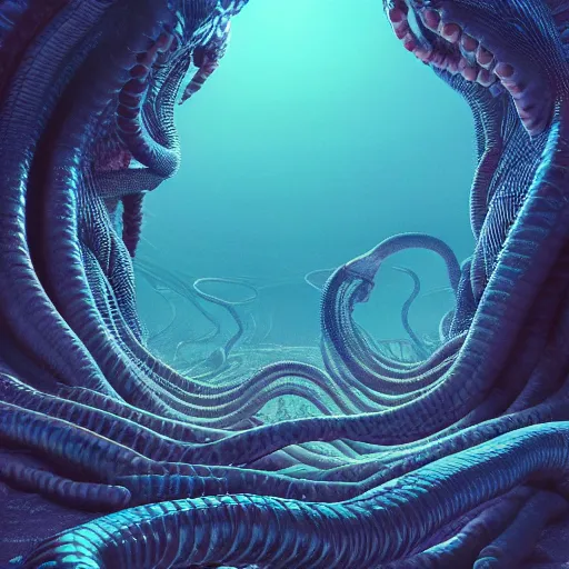 Image similar to beautiful dark medusa gorgon gaze head, highly detailed snakes, beautiful dark creepy landscape, in the style of beeple and mike winkelmann, intricate, epic lighting, cinematic composition, hyper realistic, 8 k resolution, unreal engine 5, raytracing, ultraviolet colors,