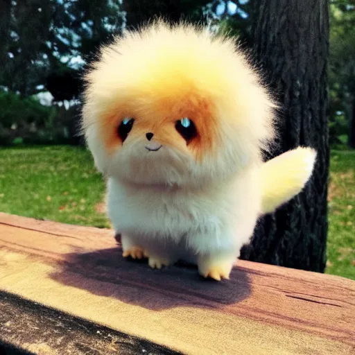 Image similar to real life Pokemon, cute!!!, fluffy!!!, ultra realistic!!!, golden hour, sharp focus