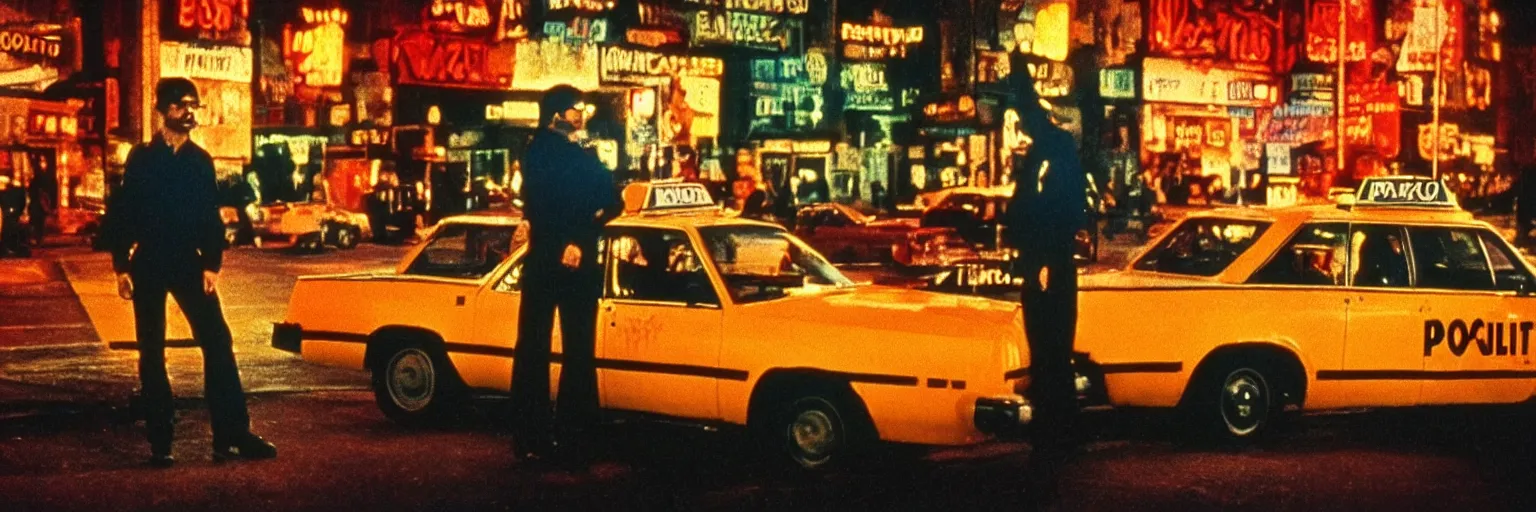 Image similar to 8 0 s polaroid photo, cinema still from movie taxi driver, sleazy man watching night streets, colorful haze, americana, high production value, 8 k resolution, hyperrealistic, hdr, photorealistic, high definition, high details, tehnicolor, award - winning photography, masterpiece, amazing colors