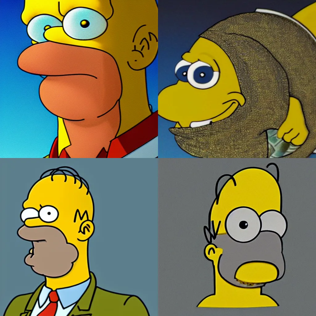 Prompt: Homer Simpson as a fish