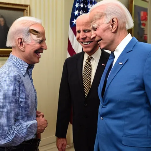 Prompt: sheldon cooper meeting joe biden eating communism