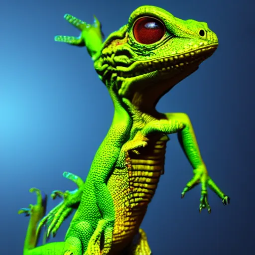 Prompt: alien cute lizard, hyper realism, 8 k, dslr, epic lighting, detailed