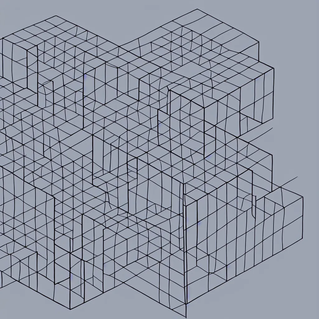 Prompt: Cube in perspective with 2 vanishing points