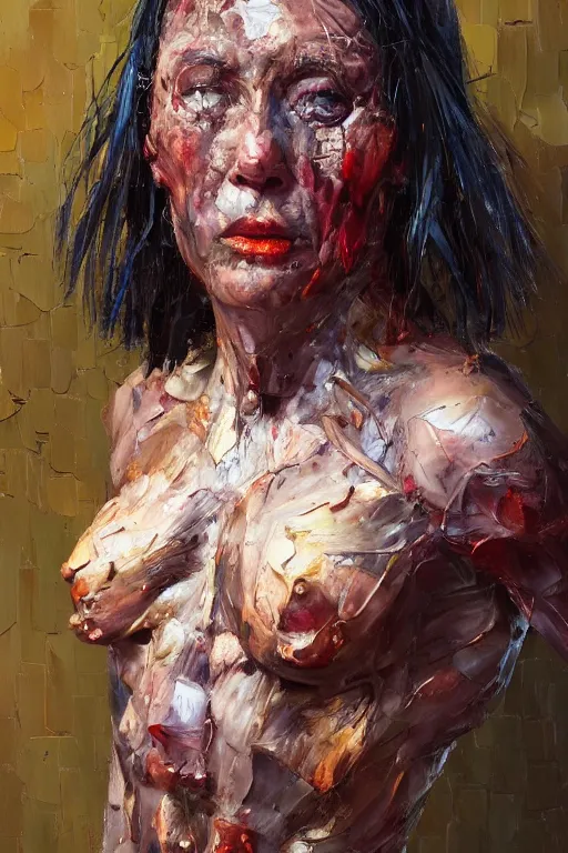 Prompt: palette knife oil painting of a human figure who is comprised entirely of rats. extreme detail. artstation trending, artgerm, deviant art, octane, substance, art history 8 k