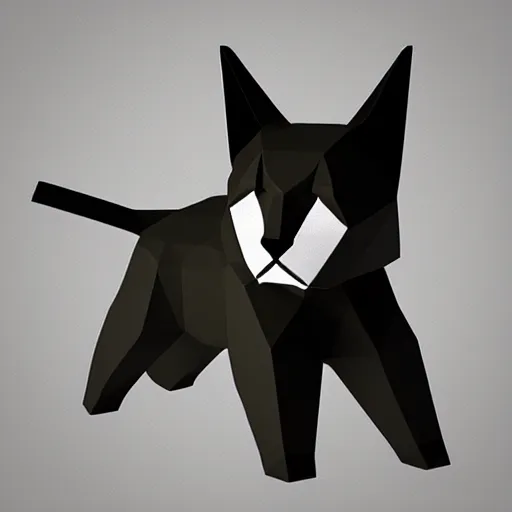 Image similar to a low poly model of a cat