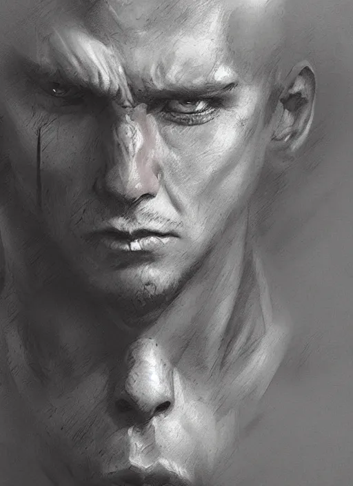 Image similar to a man, by greg rutkowski, trending on artstation, masterpiece, charcoal pencil