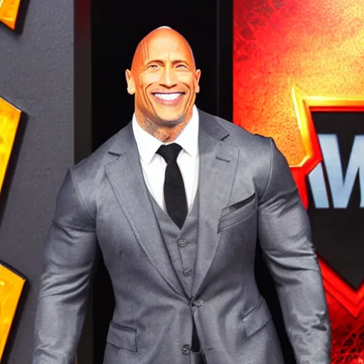 Image similar to dwayne johnson entering entrances of wwe as spiderman