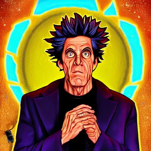 Prompt: portrait of rick sanchez standing next to the tardis from doctor who portrait pixar style by tristan eaton stanley artgerm and tom bagsha