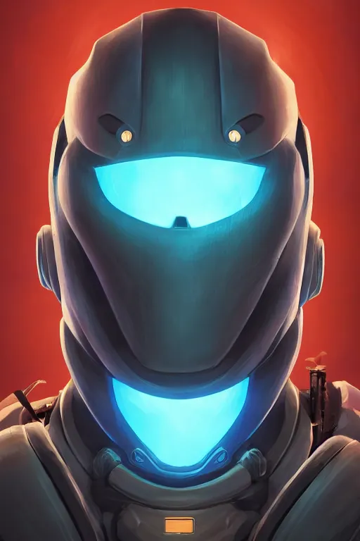 Image similar to epic mask helmet robot ninja portrait stylized as fornite style game design fanart by concept artist gervasio canda, behance hd by jesper ejsing, by rhads, makoto shinkai and lois van baarle, ilya kuvshinov, rossdraws global illumination radiating a glowing aura global illumination ray tracing hdr render in unreal engine 5