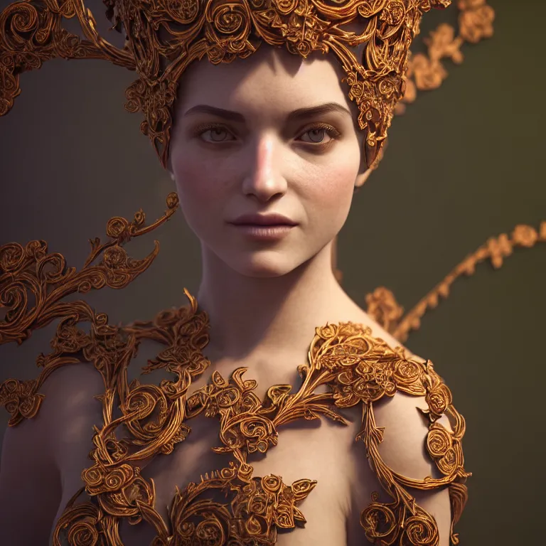 Image similar to princess of vines with a clear skin, ornate 8 k gorgeous intricate detailed octane render