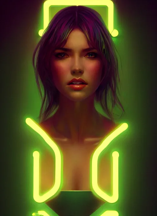 Image similar to portrait of female humanoid from 6 0 s era, intricate, elegant, cyber neon lights, highly detailed, digital painting, artstation, glamor pose, concept art, smooth, sharp focus, illustration, art by artgerm and greg rutkowski