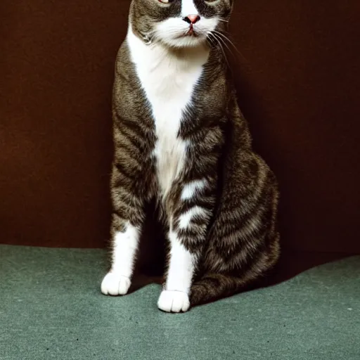 Image similar to studio photo of a cat wearing a suit