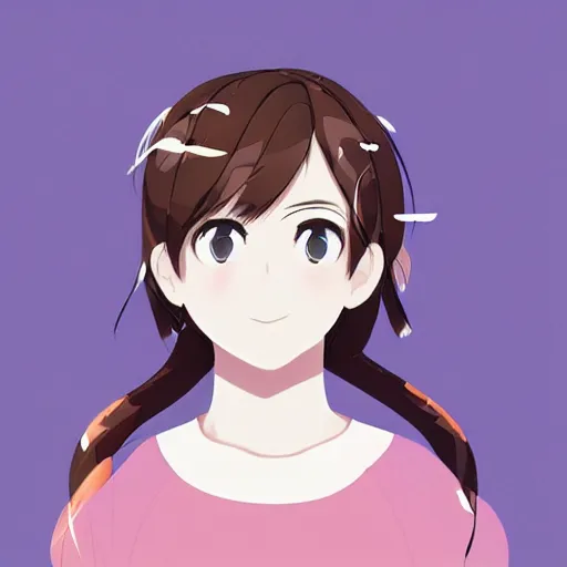 Image similar to a high detail portrait of high school girl in the style of kyoto animation, makoto sinkai, Illustrator, in simple background