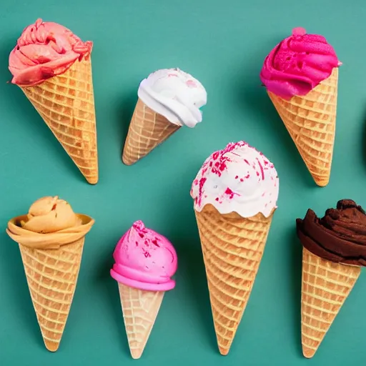 Image similar to a very detailed photograph of ice cream cone love