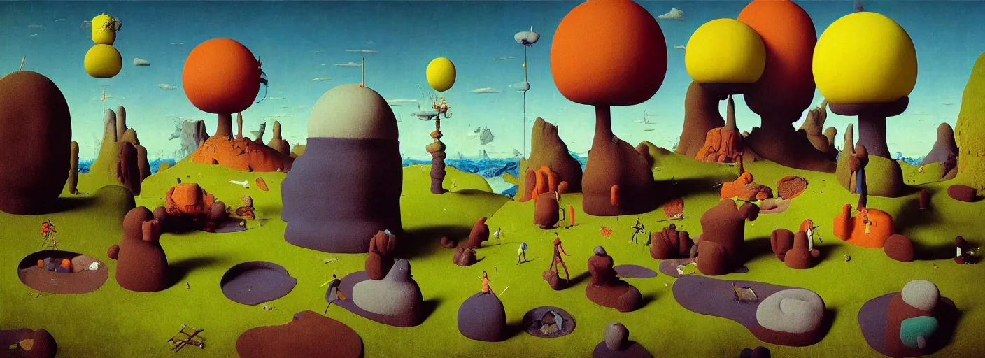 Image similar to sponge sculpture of surreal colorful landscape, very coherent and colorful high contrast masterpiece by norman rockwell franz sedlacek hieronymus bosch dean ellis simon stalenhag rene magritte gediminas pranckevicius, dark shadows, sunny day, hard lighting,