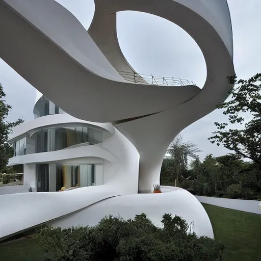 Image similar to house designed by zaha hadid