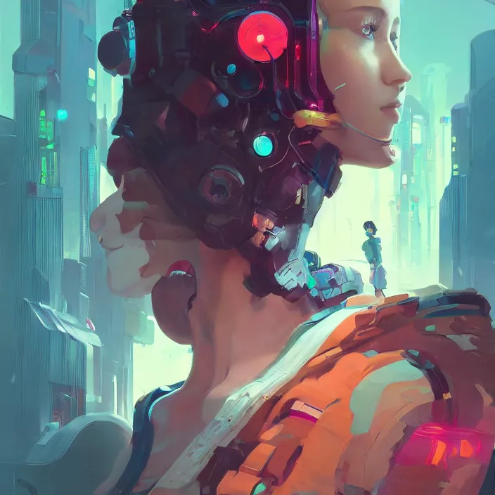 Prompt: a beautiful portrait painting of a cyberpunk girl by sergey kolesov and pascal blanche and sachin teng and greg rutkowski, in style of colorful comic. symmetry, hyper detailed. octanev render. trending on artstation