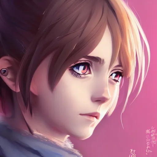 Image similar to anime portrait of emma watson as an anime girl by Stanley Artgerm Lau, WLOP, Rossdraws, James Jean, Andrei Riabovitchev, Marc Simonetti, and Sakimichan, trending on artstation