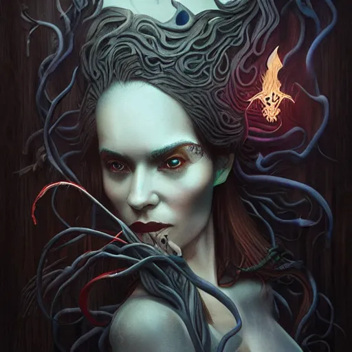 Image similar to fantasy portrait of a woman made of obsidian and smoke, carved Japanese Sakura wood organic overgrowth, holding nevermore, in GTA V, peter mohrbacher, artgerm, James Jean