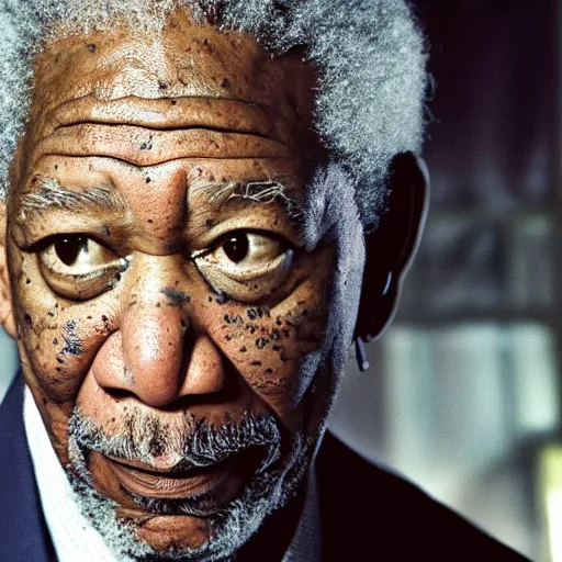 Image similar to Morgan Freeman as Eli Vance, film still from Half-Life movie, full body, centered, detailed, 4k