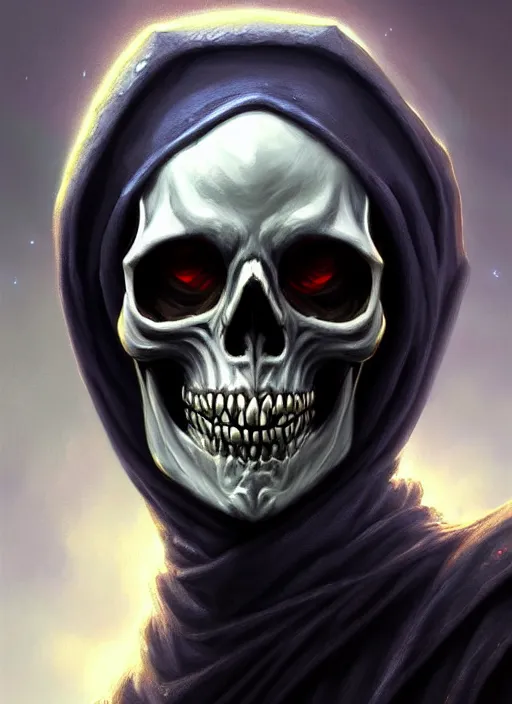 Image similar to a _ fantasy _ style _ portrait _ painting _ of skull head lich, dnd, wicked, oil _ painting _ unreal _ 5 _ daz. _ rpg _ portrait _ extremely _ detailed _ artgerm _ greg _ rutkowski _ greg