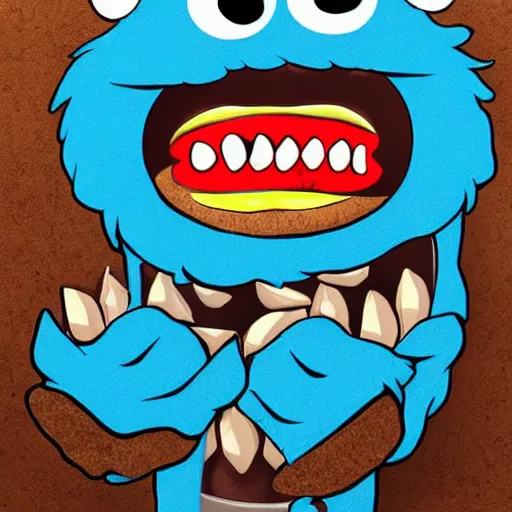 cookie monster face drawing