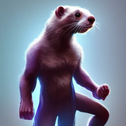 Image similar to a anthropomorphic ferret is thanos, hyperdetailed, artstation, cgsociety, 8 k