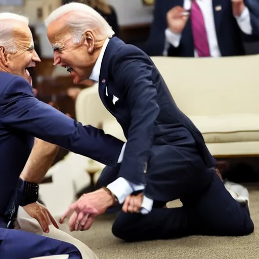 Image similar to joe biden tackling joe biden