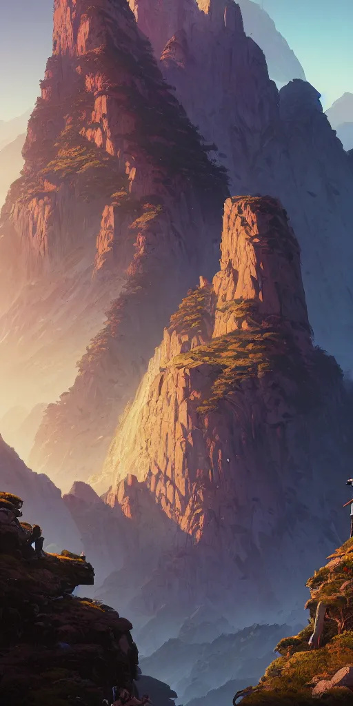 Image similar to highly detailed portrait mountain in gta v, stephen bliss, unreal engine, fantasy art by greg rutkowski, loish, rhads, ferdinand knab, makoto shinkai and lois van baarle, ilya kuvshinov, rossdraws, tom bagshaw, global illumination, radiant light, detailed and intricate environment