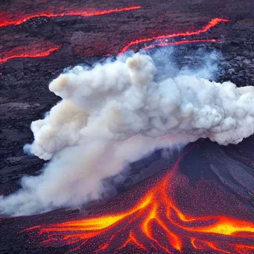 Image similar to photo of hawaii volcano erupting, award - winning photography, 4 k