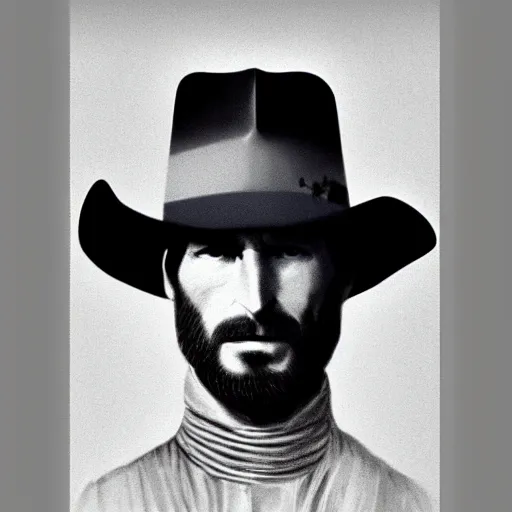 Prompt: an 1 8 0 0 s photo of steve jobs, squinting at high noon, style of a clint eastwood movie, the good, the bad and the ugly, vibe, glory days, justice, american flag, independence, patriotism, black and white, artgerm