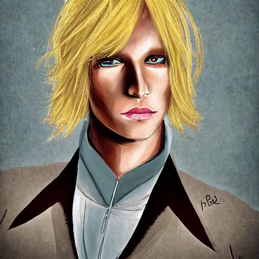 Image similar to portrait of a blond vampire prince by Phobs0