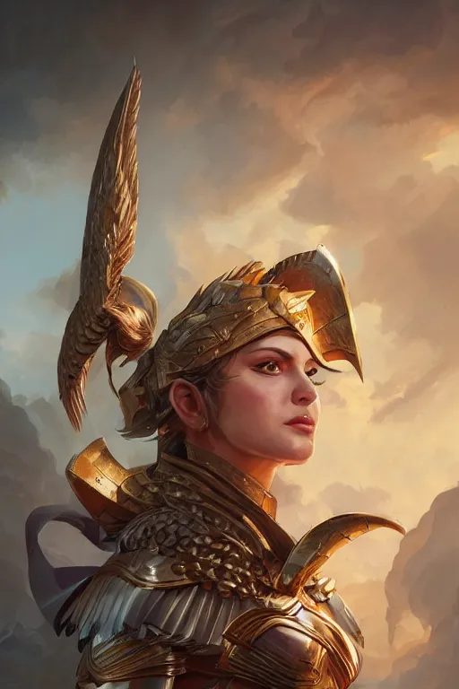 Image similar to amazon valkyrie athena, d & d, fantasy, portrait, highly detailed, headshot, digital painting, trending on artstation, concept art, sharp focus, illustration, art by artgerm and greg rutkowski and magali villeneuve