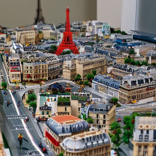 Prompt: aerial view of paris in lego.