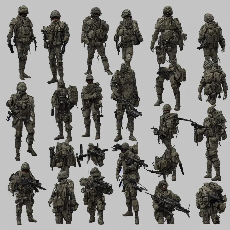 Prompt: standard headgear armor military modern era weapons standard army 2 0 5 0 trending on artstation realistic hd 4 k