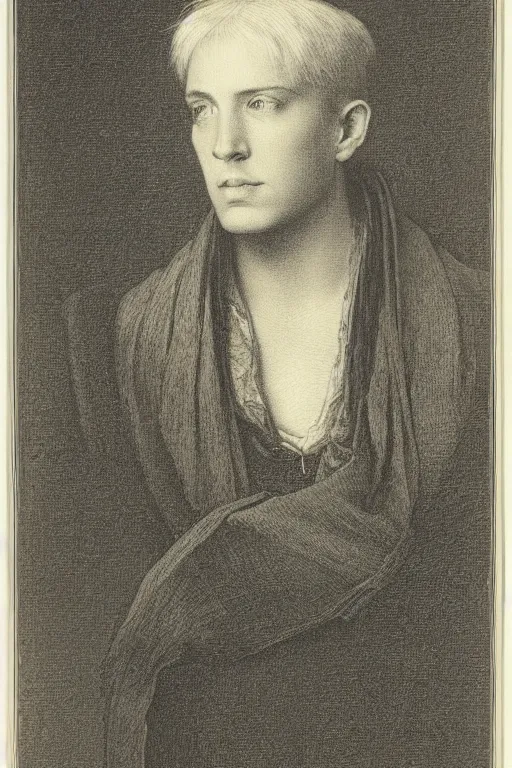 Image similar to portrait of eminem, Gustave Dore lithography